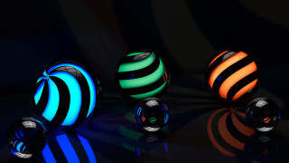Glowing balls holography raytracing beeple - holography free wallpaper