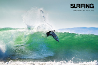 Surfer riding wave ocean surfboard - symmetry!! free wallpaper