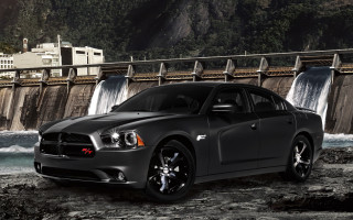 Dodge charger dam waterfall night - matte finish free wallpaper for desktop