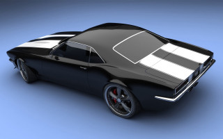Black car white stripe photorealism - a white stripe free wallpaper
