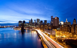 City skyline bridge river night 16 - the side of it free wallpaper