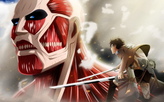 Man sword giant head eren - a backpack free wallpaper