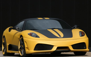 Yellow sports car black stripes 2 - a yellow sports car free wallpaper