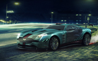Car night city lights street - a street free wallpaper