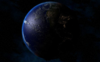 Blue planet starry atmosphere dark - a blue planet free wallpaper