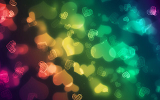 Blurry multicolored hearts rainbow hologram - a blurry image free wallpaper