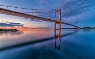 Sunset bridge reflection water mountain - daniel lieske free wallpaper