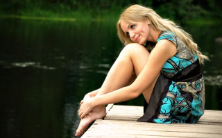 Daphne mcclure sitting dock water - daphne mcclure free wallpaper