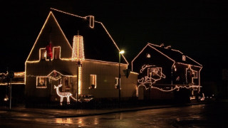 Christmas lights deer night scene - rembrandt free wallpaper