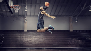 Man jumping dunk hyperrealism athletic - athletic free wallpaper