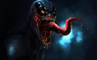 Demonic creature glowing eyes tongue - demonic free wallpaper