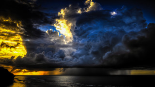 Sunset clouds ocean cityscape mountain - the sky over the ocean free wallpaper