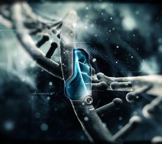 Hand touching double strand biopunk - alberto seveso free wallpaper