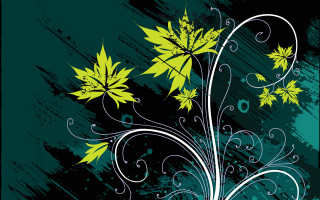 Flower silhouette night sky moon - white swirl free wallpaper
