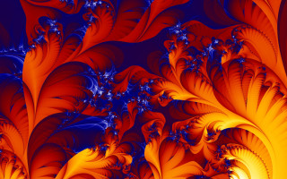 Fractal orange blue fire burn - a computer free wallpaper