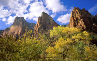 Mountain range trees bushes blue 2 - kodachrome free wallpaper