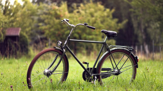 Bike field shed trees blurry - a bike free wallpaper for desktop