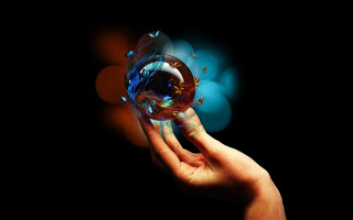 Hand glass liquid magic realism - fantasy magic free wallpaper