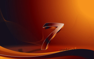 Seven darkorange wavy goldborder blackwhite - a number seven free wallpaper