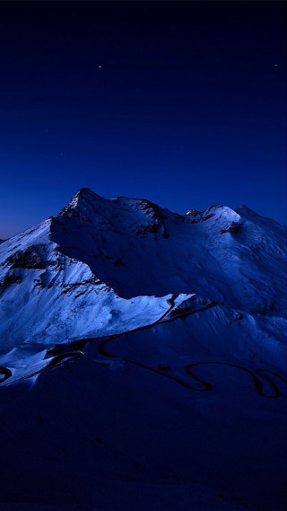 Mountain moon sky stars clouds - a few cloud free wallpaper