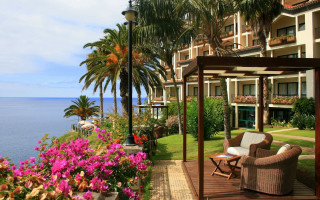 Ocean patio gazebo summer flower - table free wallpaper