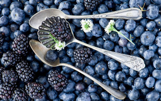 Spoon spoons berries flowers photorealism - a spoon free wallpaper