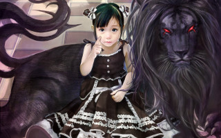 Little girl dress black cat - a black cat free wallpaper