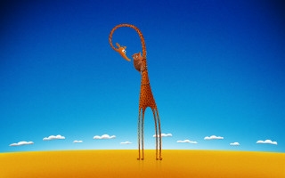 Giraffe longneck longtail string desert - a long neck free wallpaper