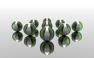Green balls reflection abstract plant - ray free wallpaper