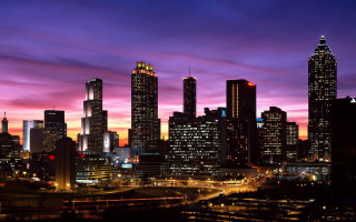 Tokyo city skyline night purple - dr. atl free wallpaper