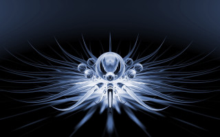 Flower bio mech mandelbrot raytraced - biomechanical free wallpaper