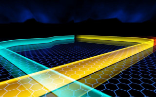 Bright light yellow line honeycomb - a yellow line free wallpaper