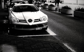 White car parking sidewalk people - the sidewalk free wallpaper