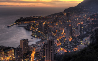 City night ocean lights skyline - a city free wallpaper for desktop