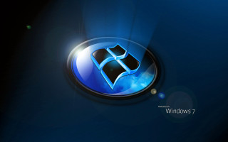 Blue logo background circle windows7 - a blue logo free wallpaper