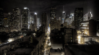 City night lights architecture bridge 3 - a matte painting free wallpaper