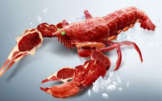 Lobster meat hyperrealism 3d render - real free wallpaper