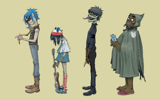 Cartoon characters cellphone yellow background - 2 d sprite free wallpaper