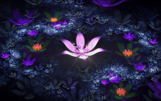 Purple flower glowing butterfly psychedelic - ella guru free wallpaper