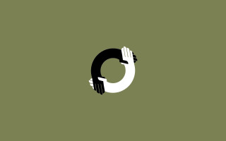 Hand circle green white black - a black circle free wallpaper