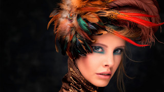 Feathered headdress florianne becker fashion - her neck and a necklace free wallpaper