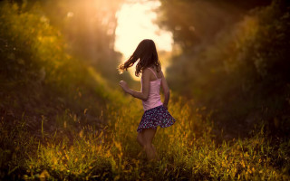 Girl autumn field sunset braid - daniel lieske free wallpaper