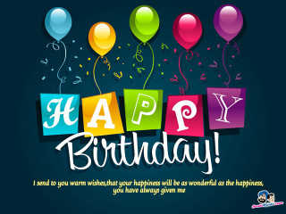 Birthday card balloons happy message - the word happy birthday free wallpaper