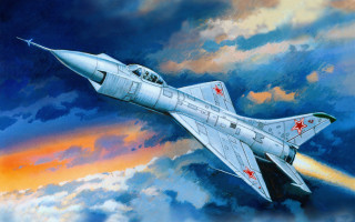 Fighter jet sky stars mountain - a painting of a fighter free wallpaper