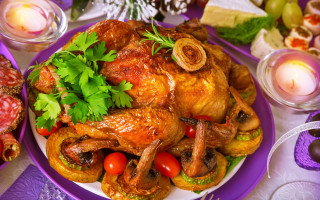 Food meat vegetables candle bowl - a candle free wallpaper