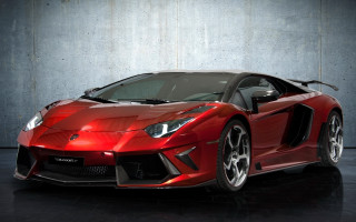 Red sports car garage concrete 4 - a garage free wallpaper
