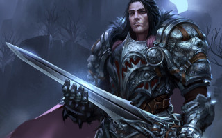 Man armor sword shield forest - a man in armor holding free wallpaper