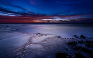 Sunset ocean heart rock matte - derold page free wallpaper