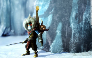 Cartoon sword mountain ice glow - frozen free wallpaper