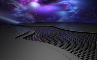 Futuristic space scene aurora moon - edge free wallpaper